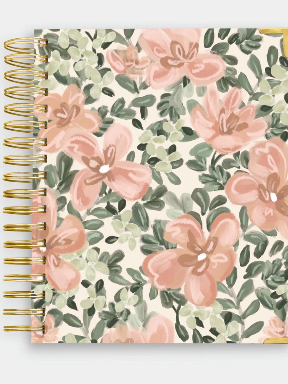 elum Floral Spiral Notebook - Pink Floral Design 320 Ruled Pages - NWOT